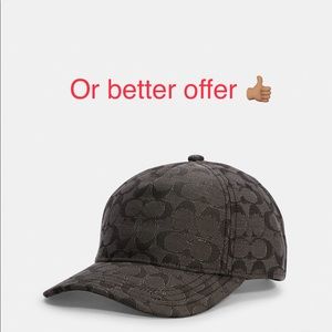 COACH Baseball Hat In Metallic Signature